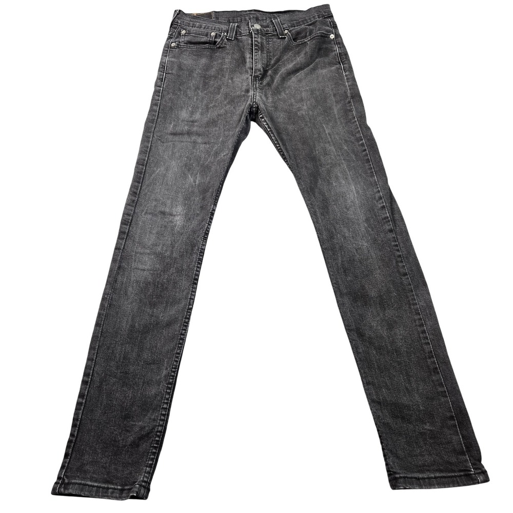 Levis 510 Jeans Mens 30x29‎ (tag 31x32) Gray Charcoal Wash Slim Tapered Denim